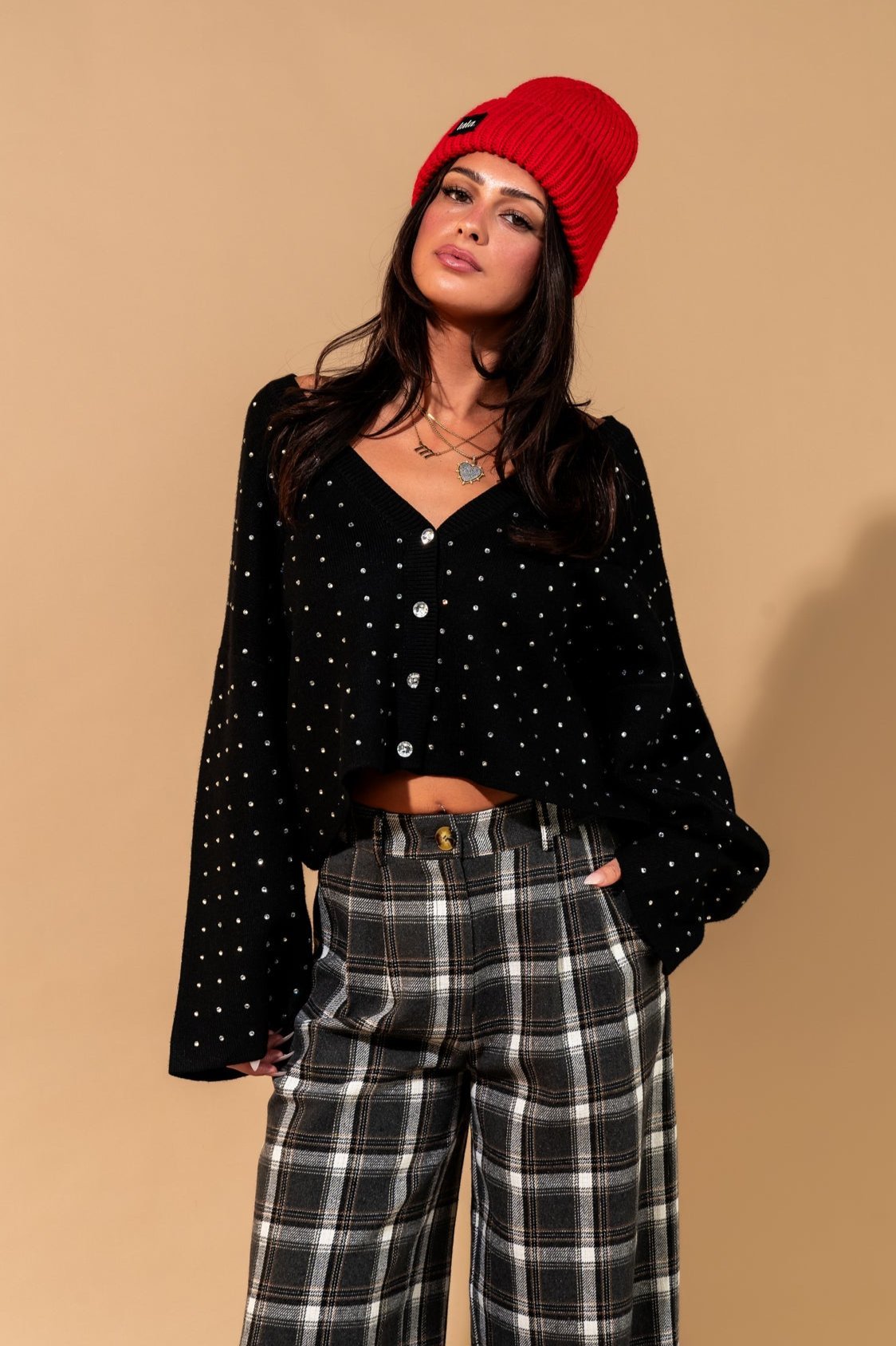 Rhinestone Cowgirl Cropped Cardigan - Dressed in Lala