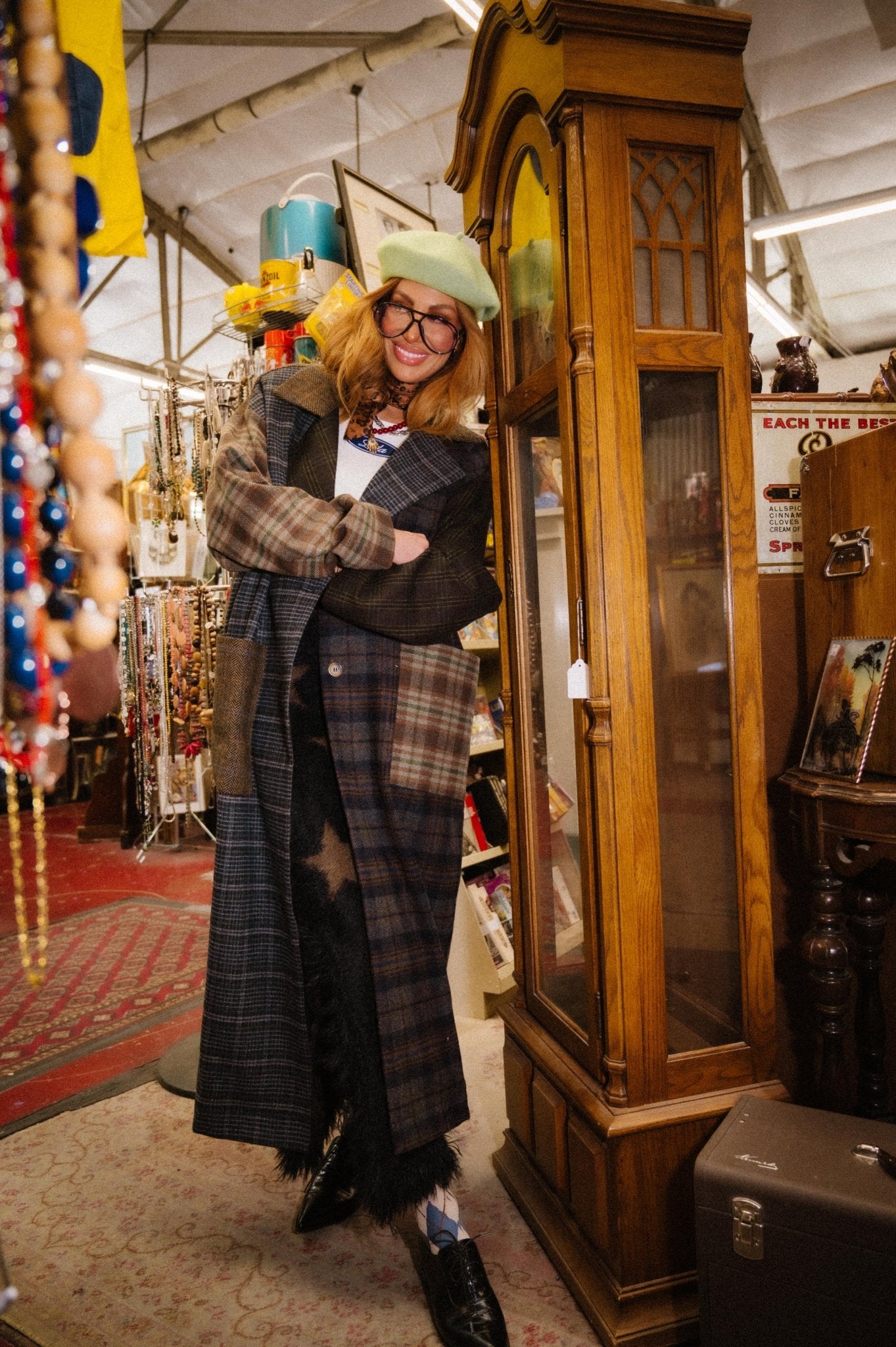Risk Something Longline Plaid Patchwork Coat - Dressed in Lala