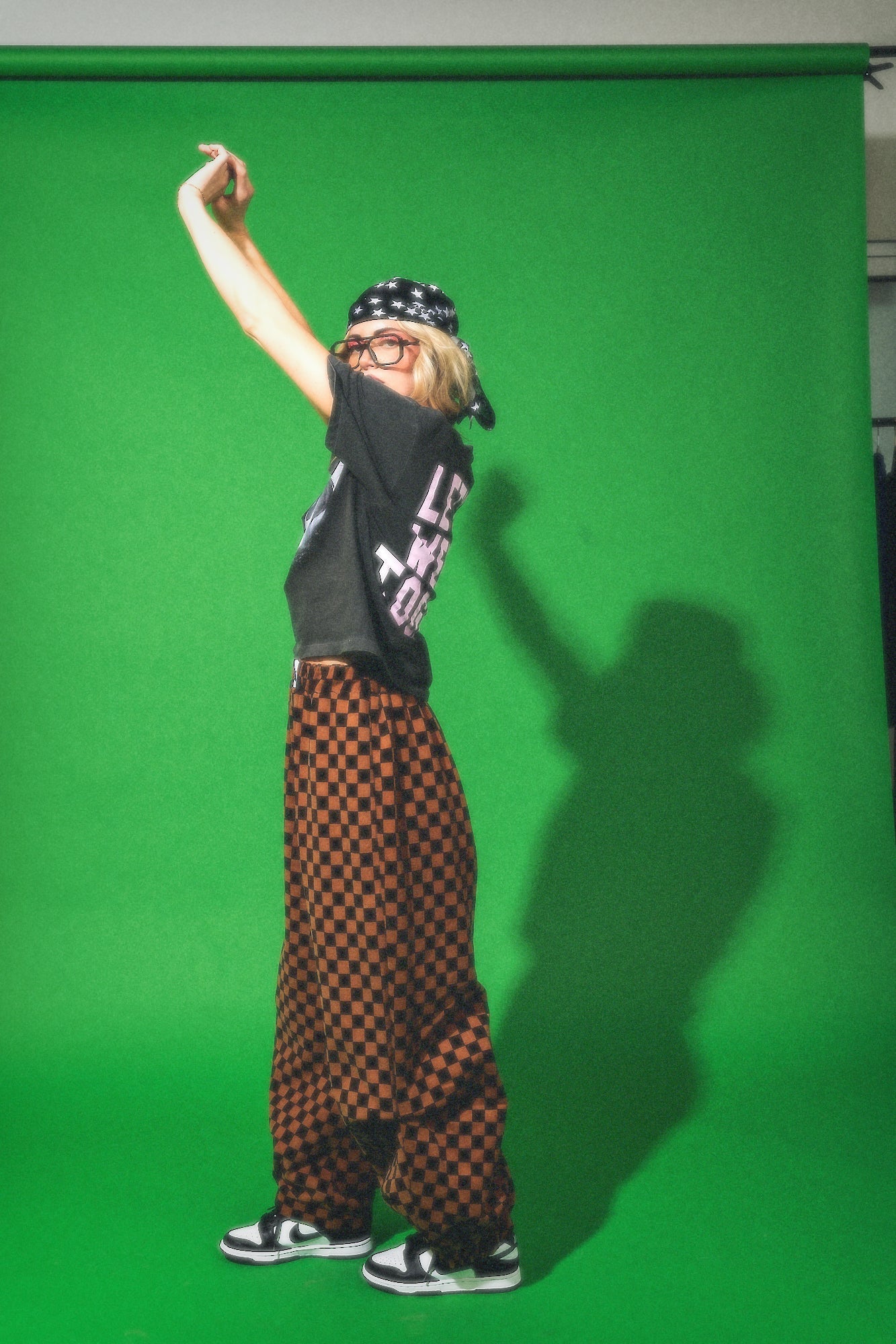 Rocky Harem Pants in Caramel + Black Checkerboard - Dressed in Lala