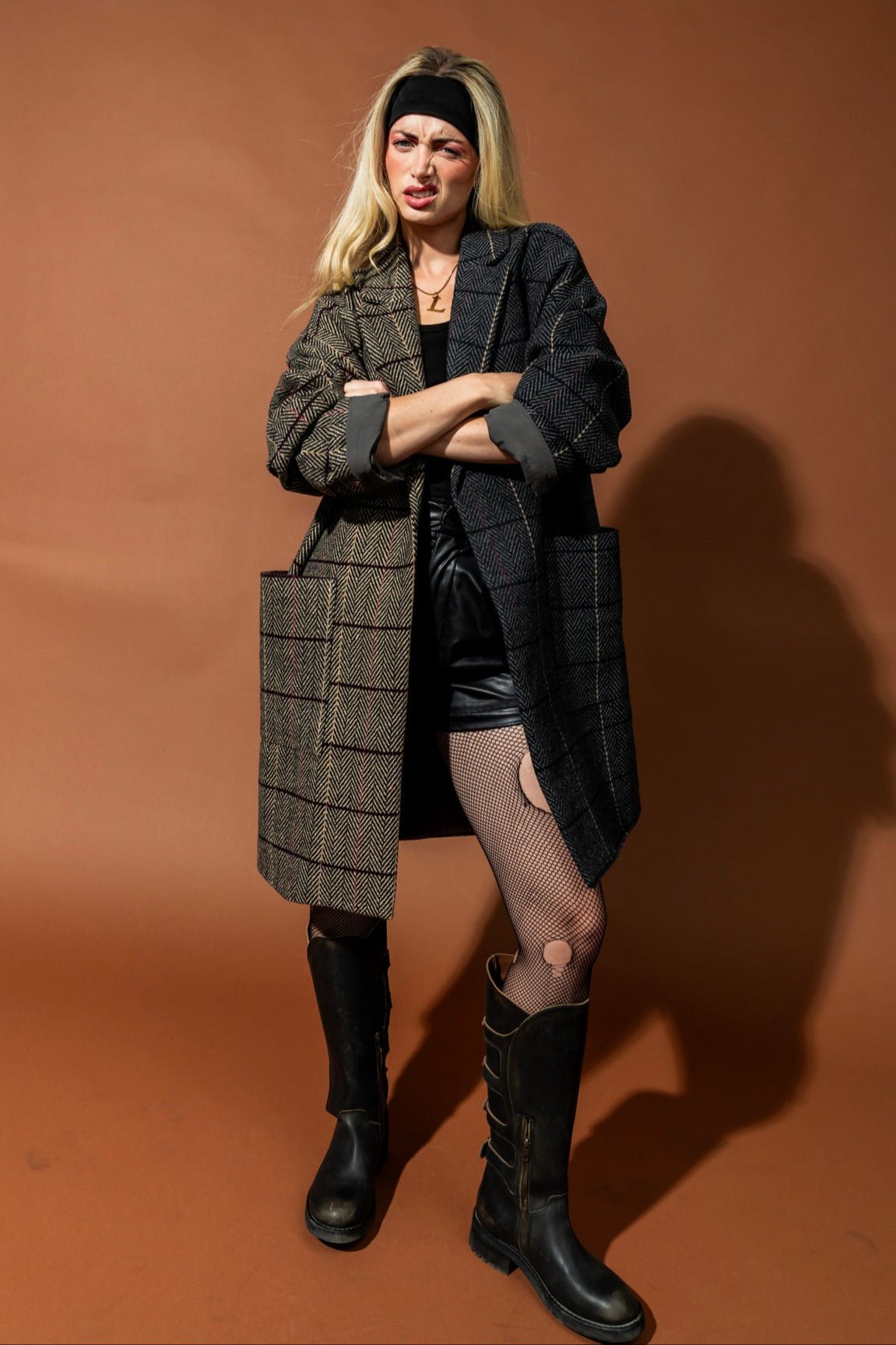Scorpio Half + Half Oversized Coat in Grandpa Chic - Dressed in Lala
