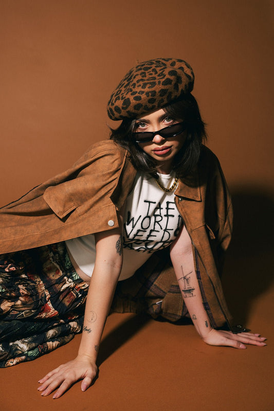 She is Art Leopard Beret - Dressed in Lala