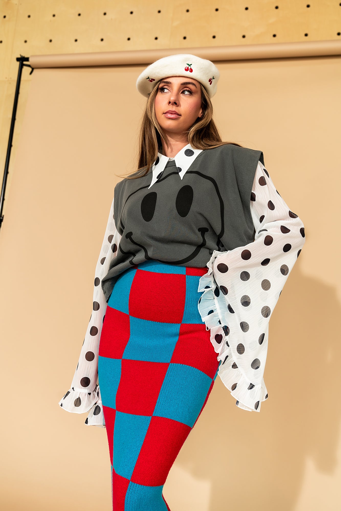 She Is The Moment Cropped Button Up in Polka Dot - Dressed in Lala