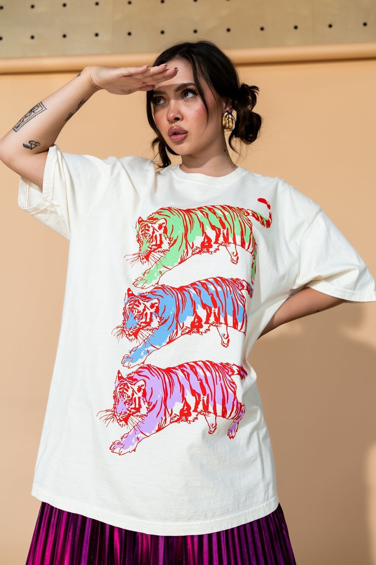 Sticks and Stones Oversized Tiger Tee - Dressed in Lala