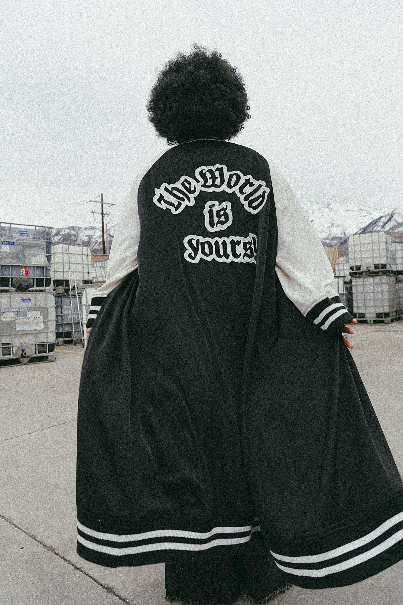 Take Up Space Kimono Bomber in Black - Dressed in Lala