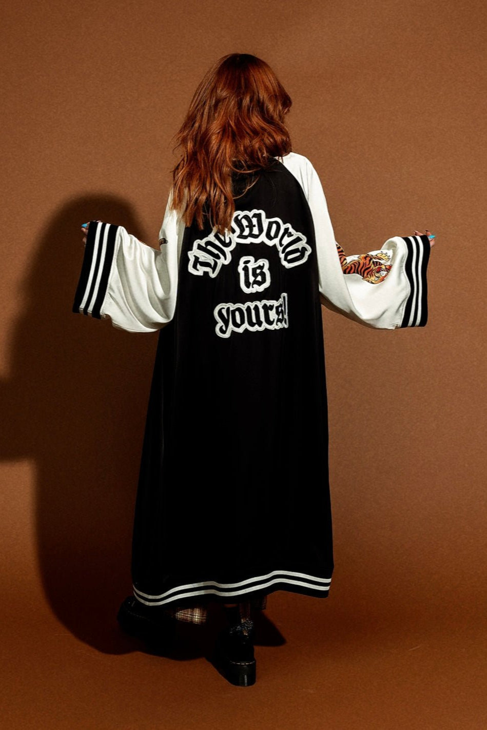 Take Up Space Kimono Bomber in Black - Dressed in Lala