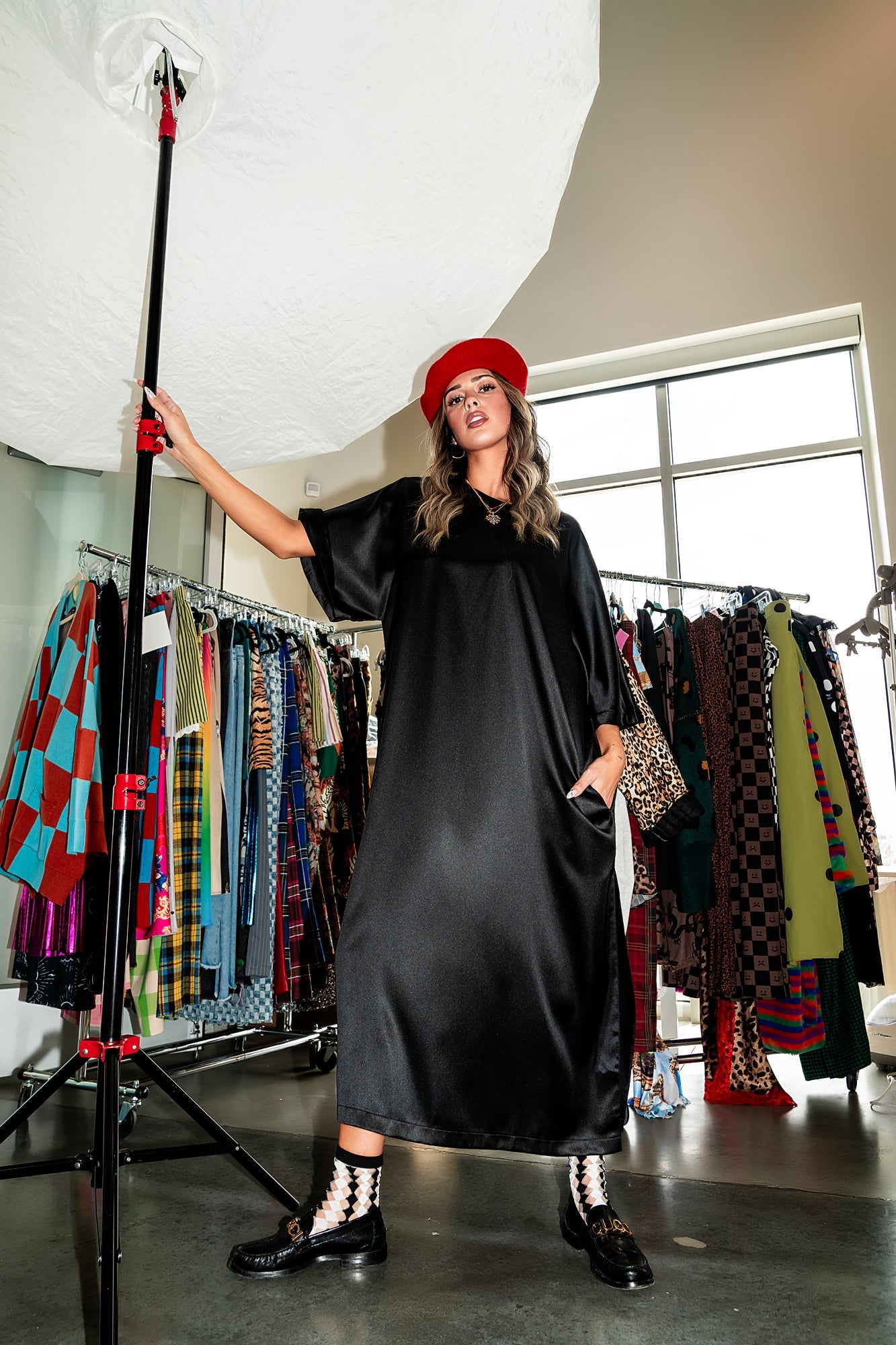 The Moon Says Hi Satin T-Shirt Dress - Dressed in Lala