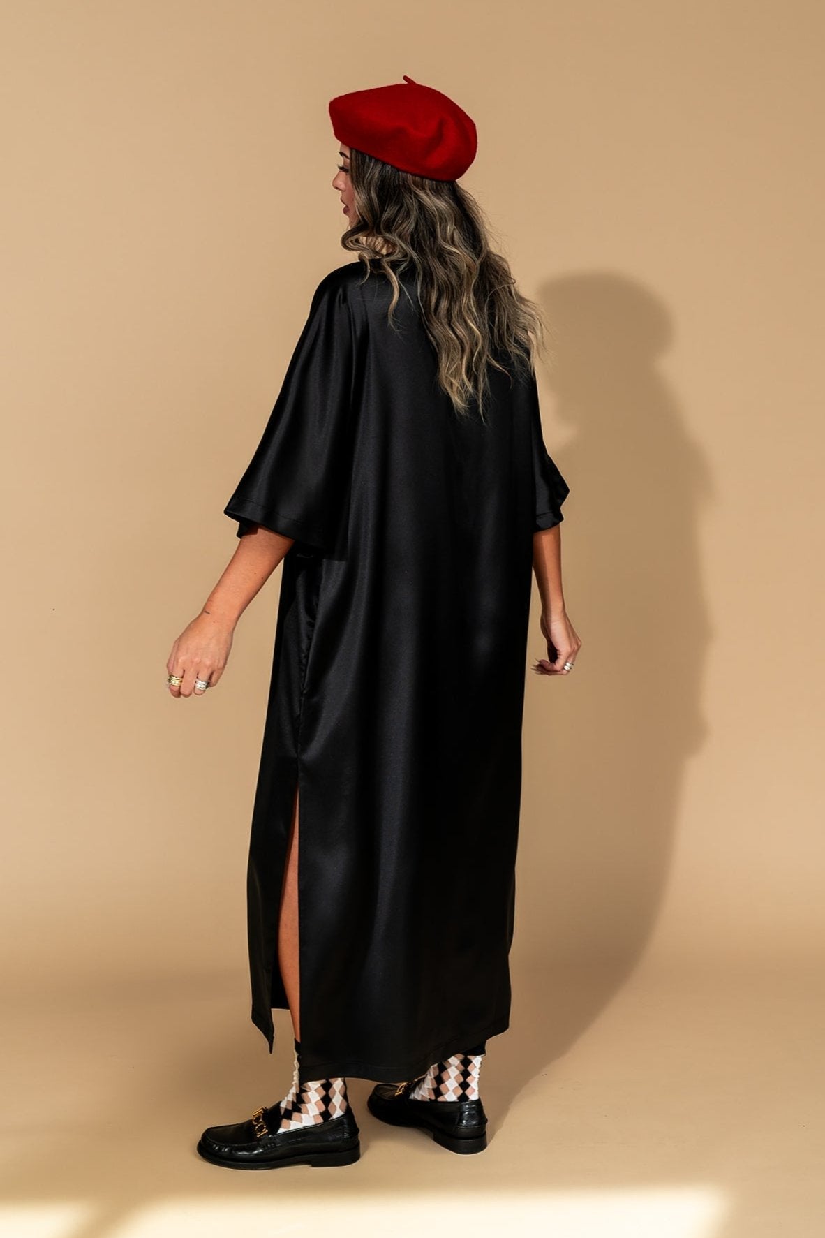 The Moon Says Hi Satin T-Shirt Dress - Dressed in Lala