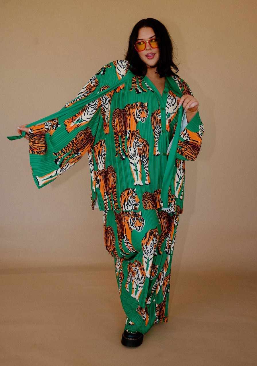 The Show Must Go On Pleated Set in Tiger Tales - Dressed in Lala
