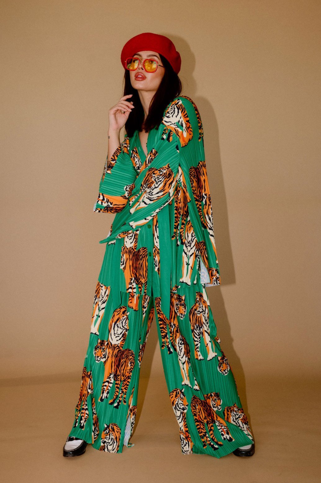 The Show Must Go On Pleated Set in Tiger Tales - Dressed in Lala