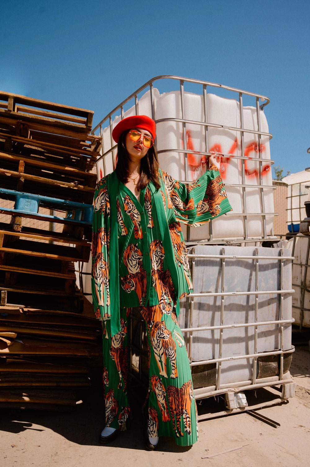 The Show Must Go On Pleated Set in Tiger Tales - Dressed in Lala
