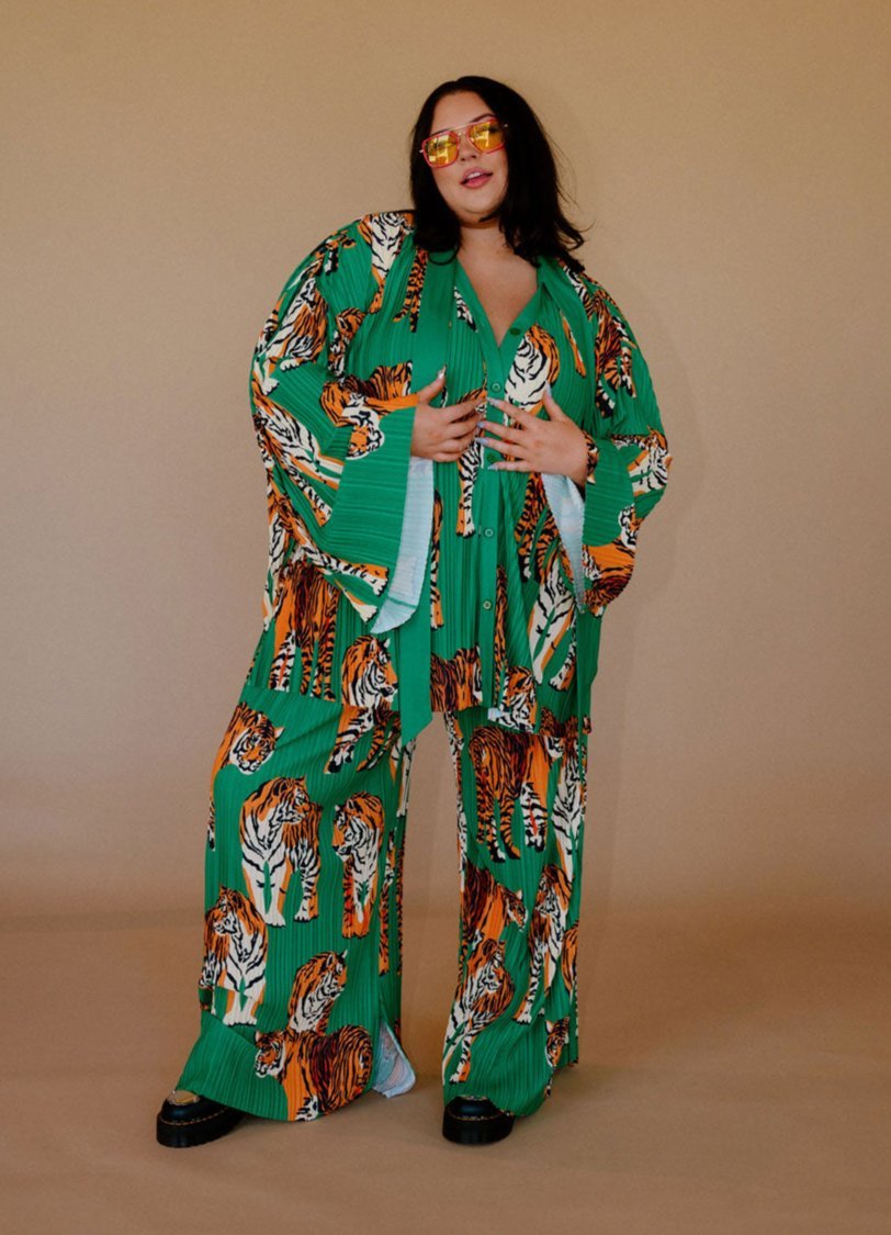 The Show Must Go On Pleated Set in Tiger Tales - Dressed in Lala