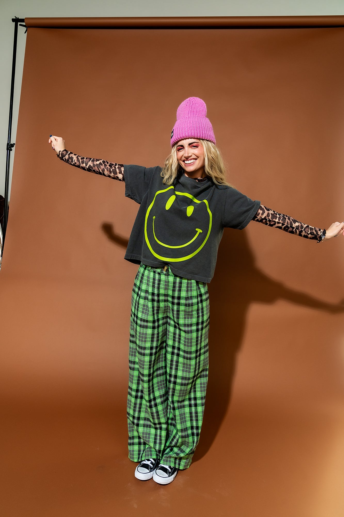 The World Needs Your Magic Crop Tee in Vintage Charcoal + Neon - Dressed in Lala