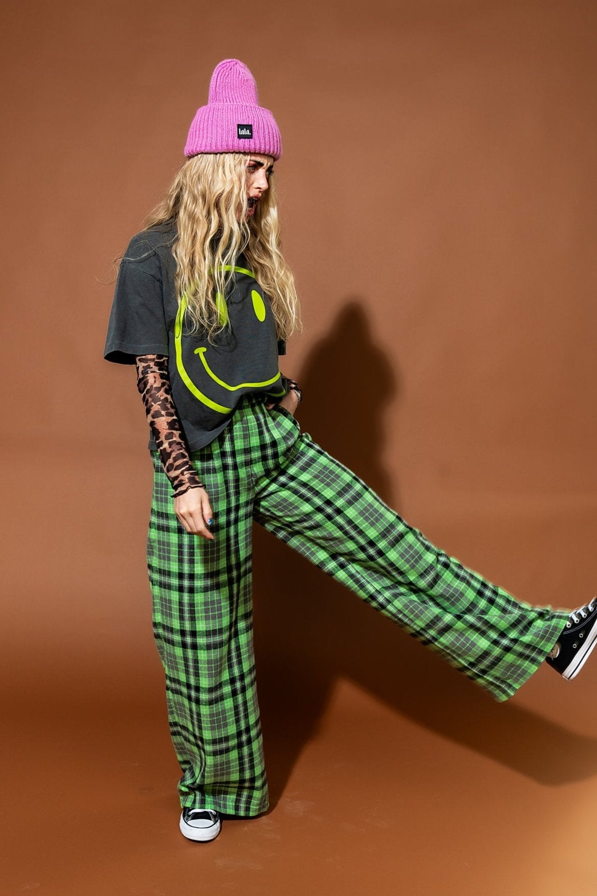 The World Needs Your Magic Crop Tee in Vintage Charcoal + Neon - Dressed in Lala