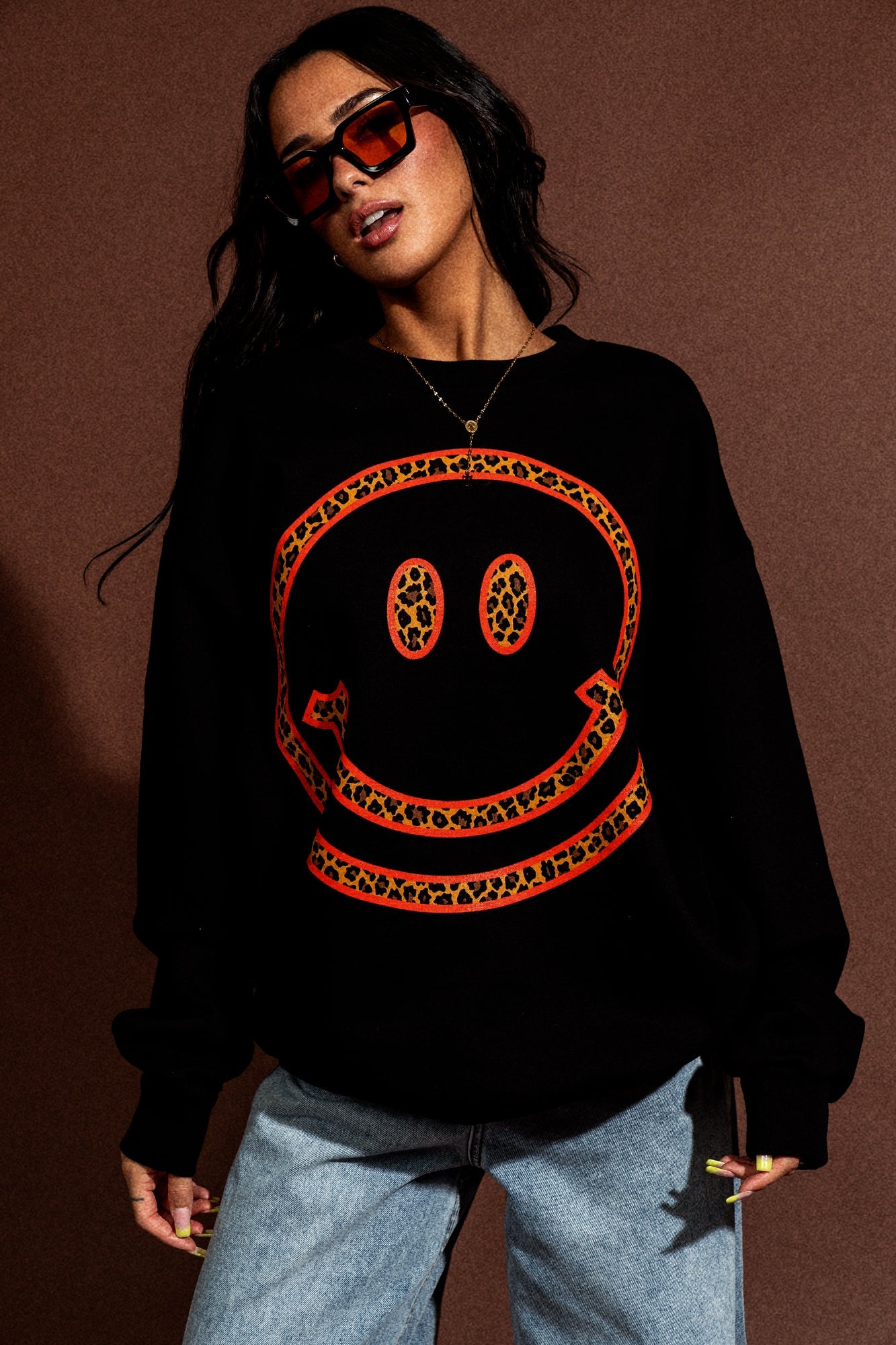 The World Needs Your Magic Oversized Pullover in Black + Leopard - Dressed in Lala