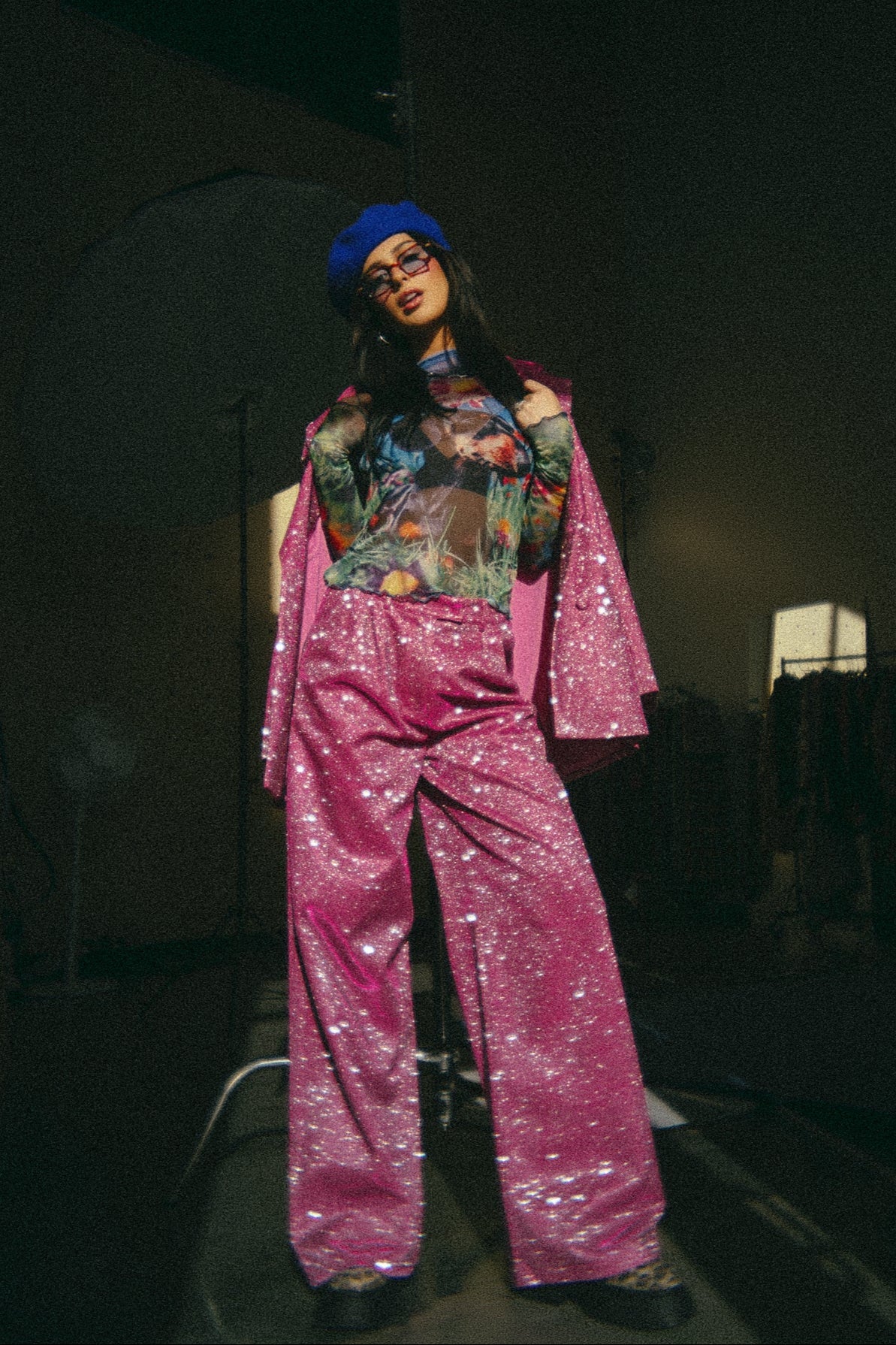 To The Disco Sparkle Boyfriend Blazer in Pink - Dressed in Lala