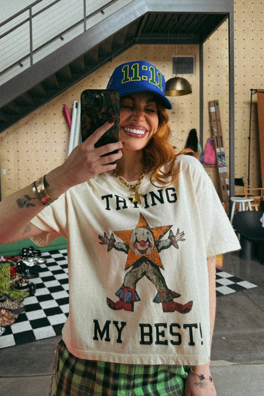 Trying My Best Boxy Tee - Dressed in Lala