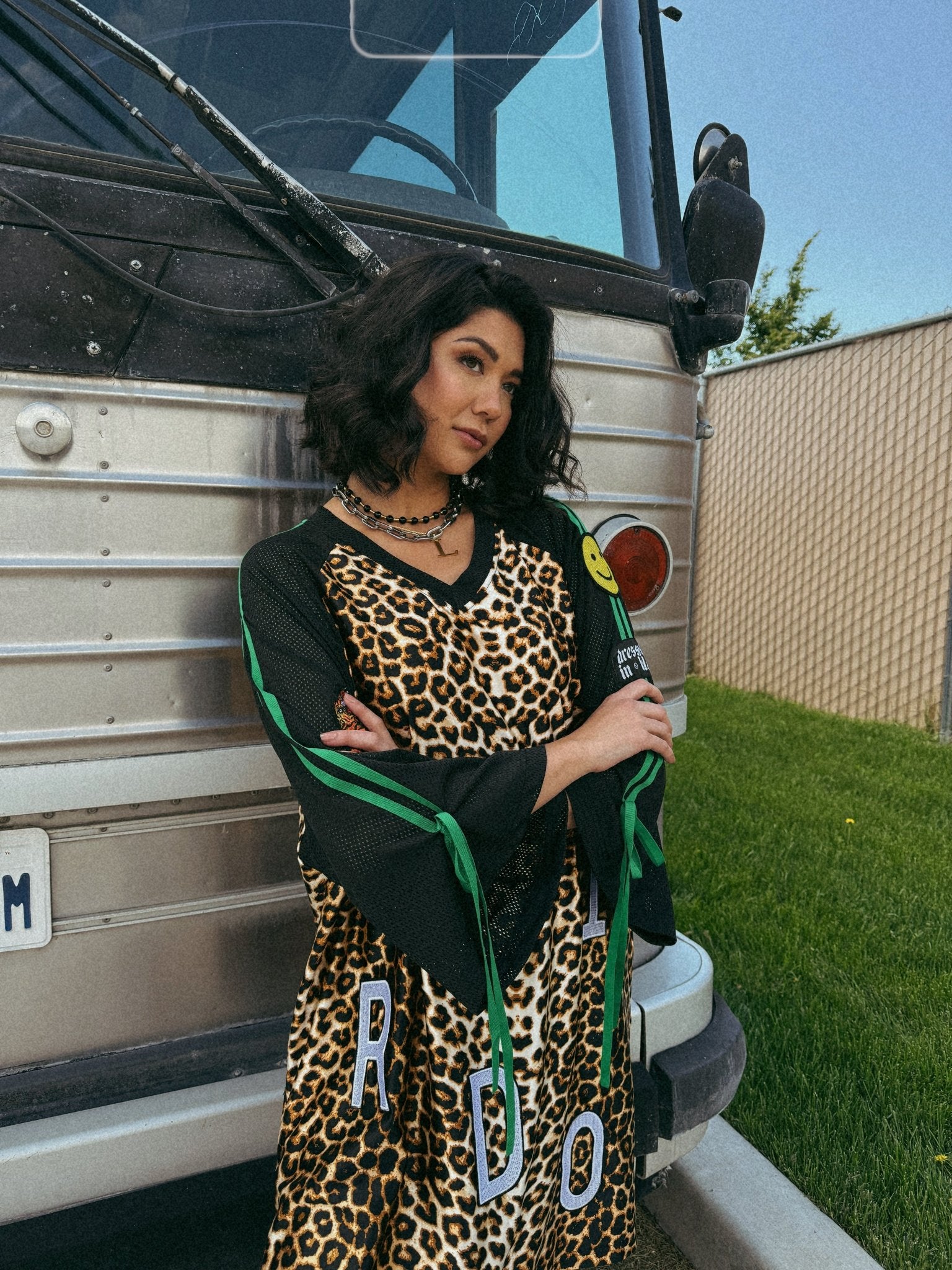 Weirdo World Leopard Jersey Dress - Dressed in Lala