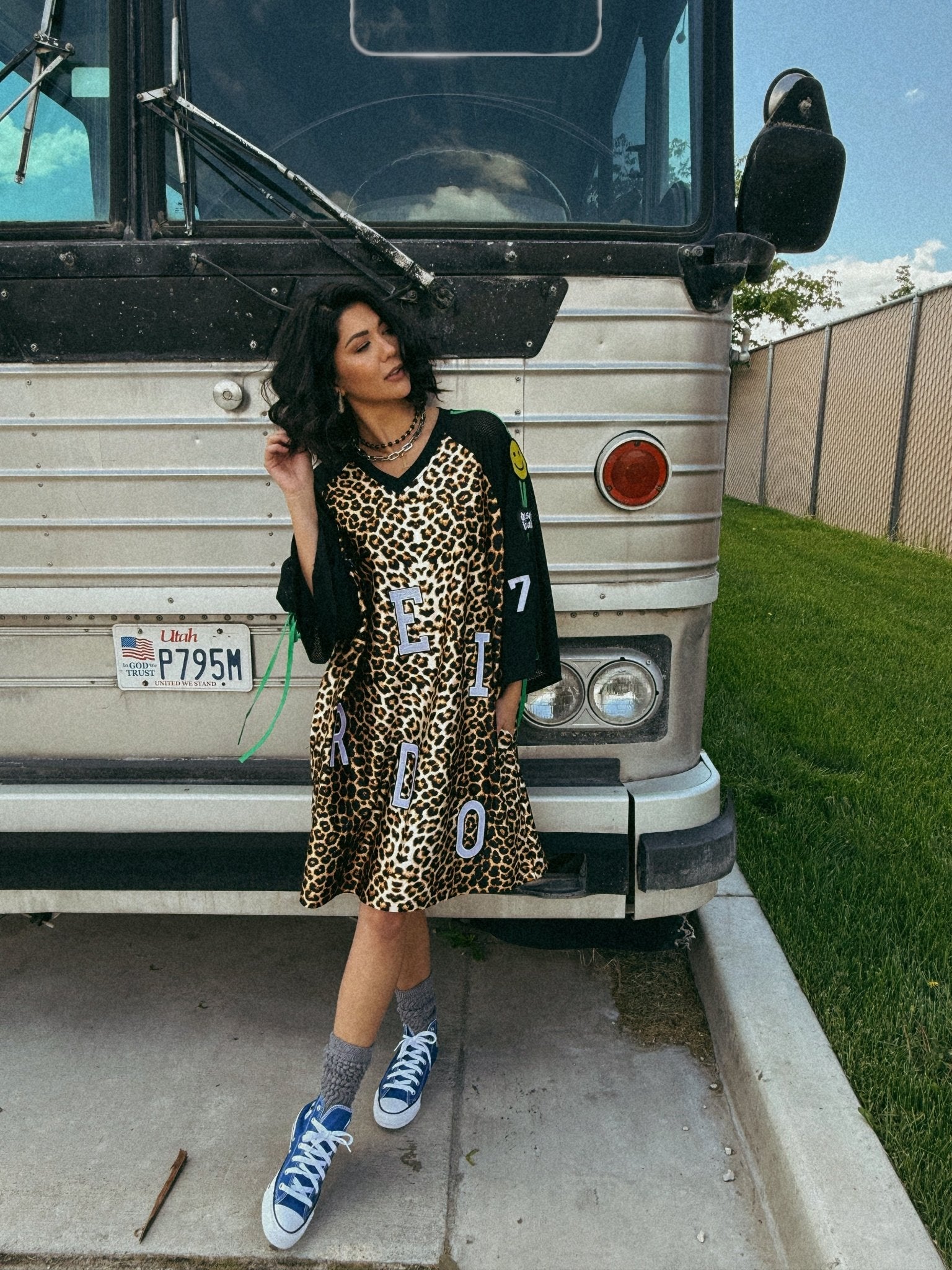 Weirdo World Leopard Jersey Dress - Dressed in Lala