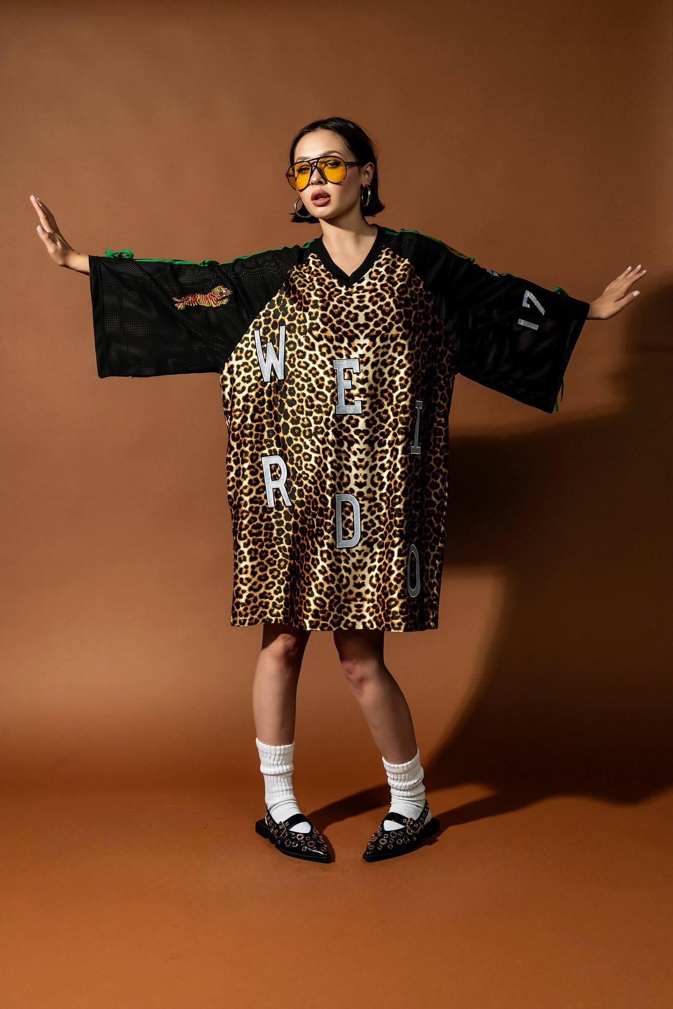 Weirdo World Leopard Jersey Dress - Dressed in Lala