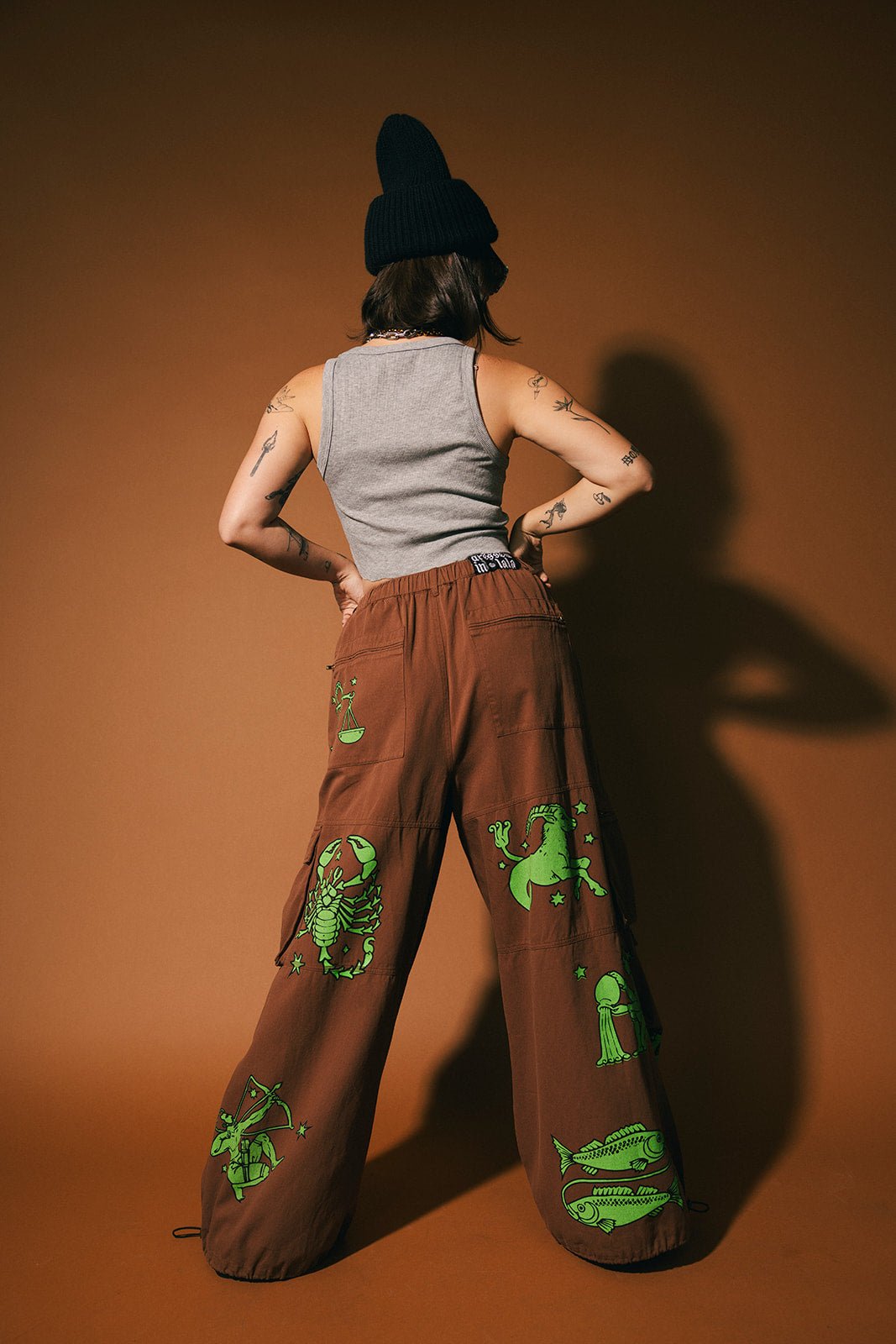 You Don't Own Me Ultra Wide Leg Cargo Pants in Star Signs *PREORDER* - Dressed in Lala
