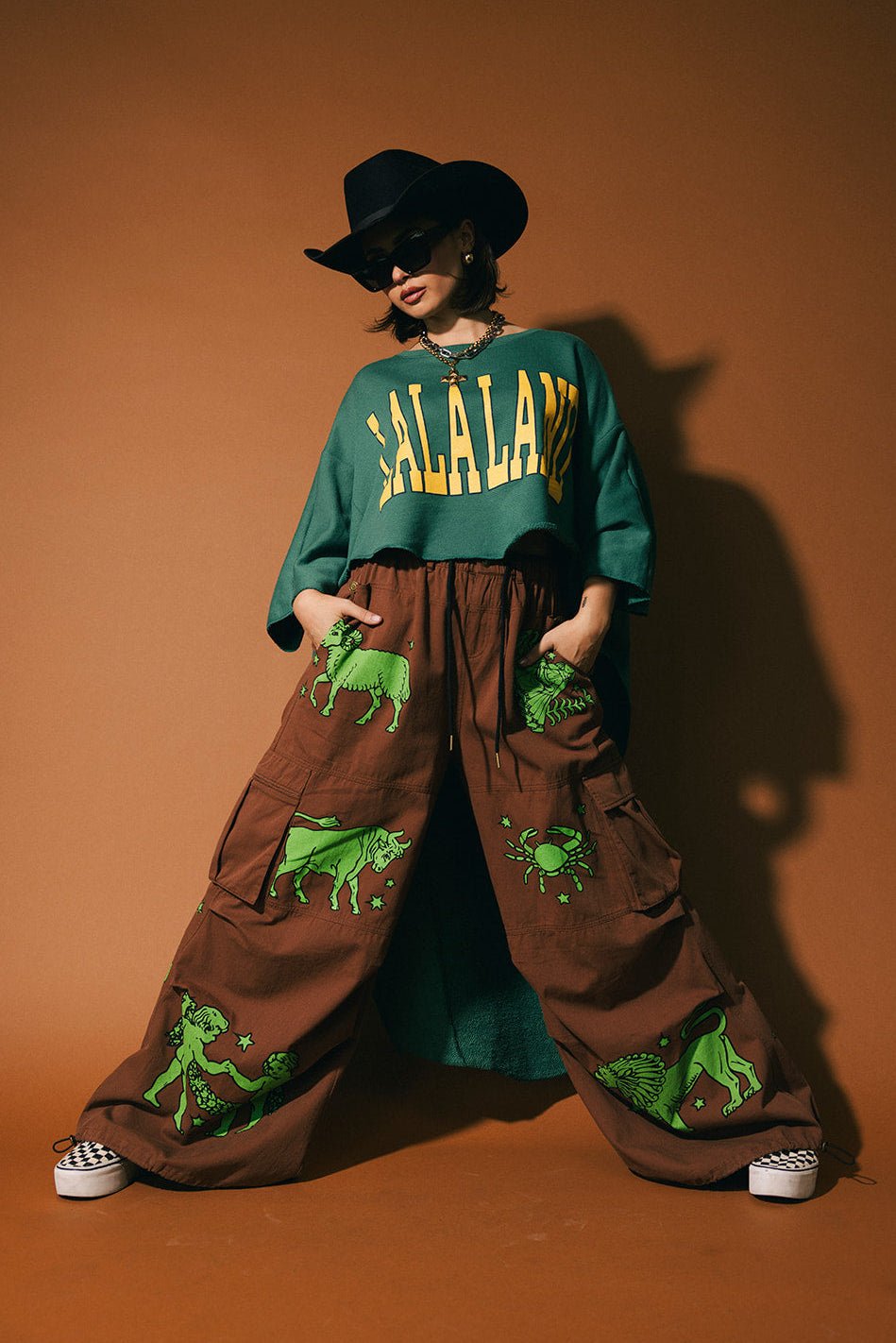You Don't Own Me Ultra Wide Leg Cargo Pants in Star Signs *PREORDER* - Dressed in Lala
