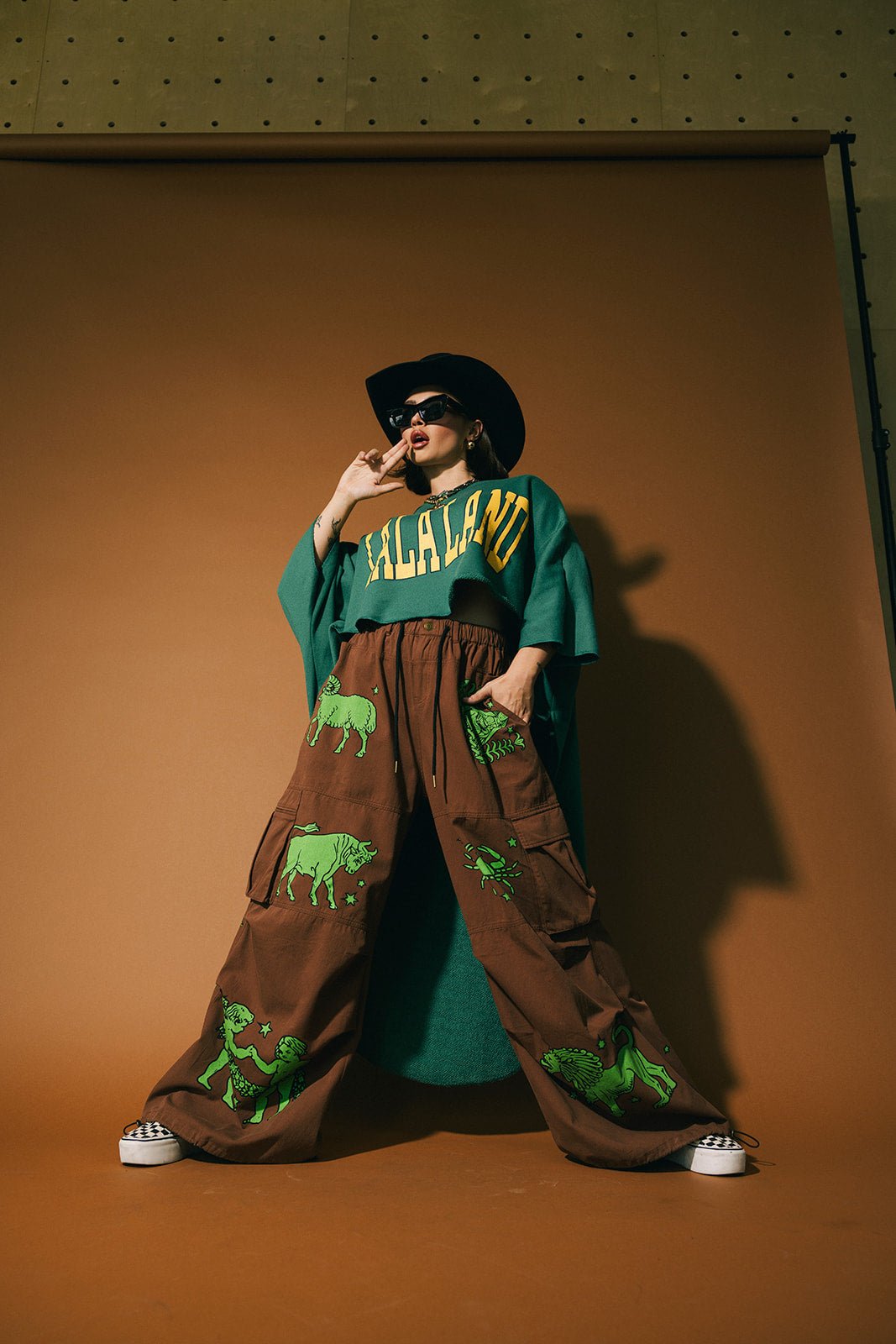 You Don't Own Me Ultra Wide Leg Cargo Pants in Star Signs *PREORDER* - Dressed in Lala