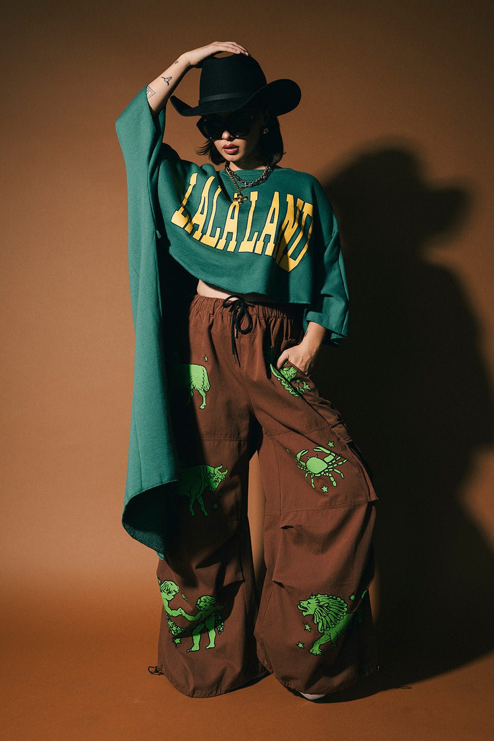 You Don't Own Me Ultra Wide Leg Cargo Pants in Star Signs *PREORDER* - Dressed in Lala