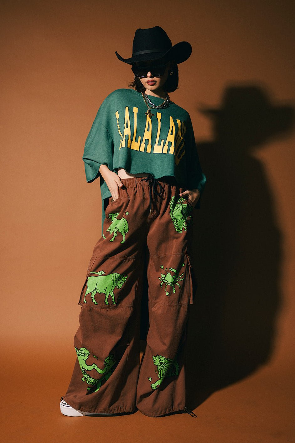 You Don't Own Me Ultra Wide Leg Cargo Pants in Star Signs *PREORDER* - Dressed in Lala