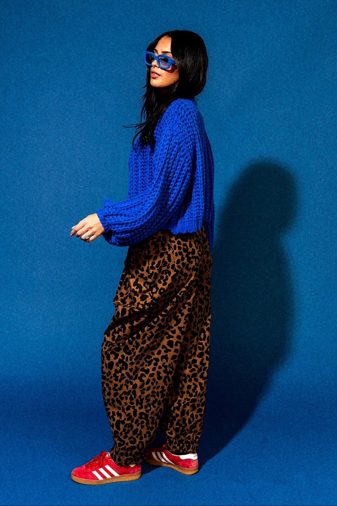 You Wish Hand Knit Chunky Cardigan in Blue - Dressed in Lala