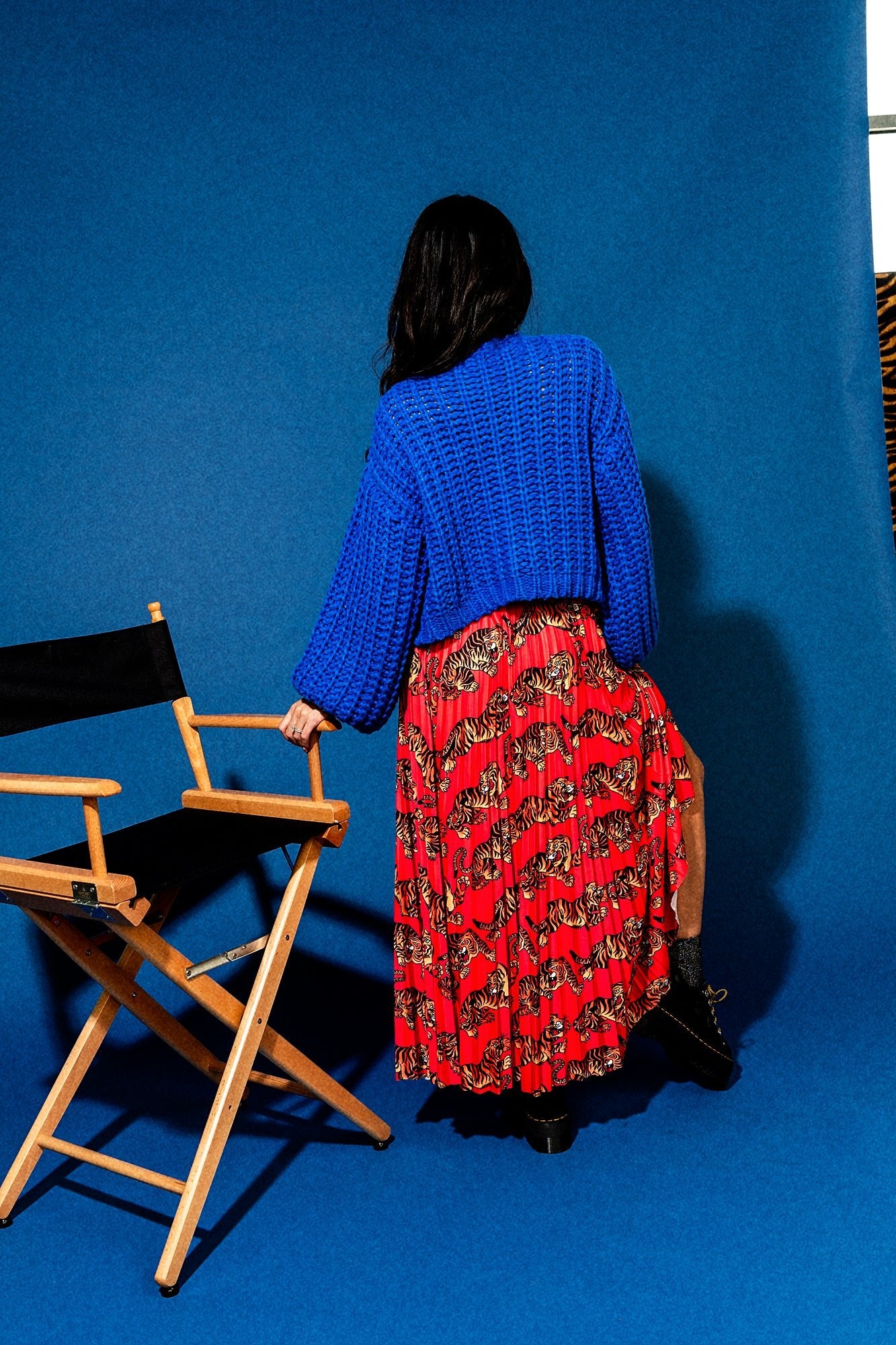 You Wish Hand Knit Chunky Cardigan in Blue - Dressed in Lala