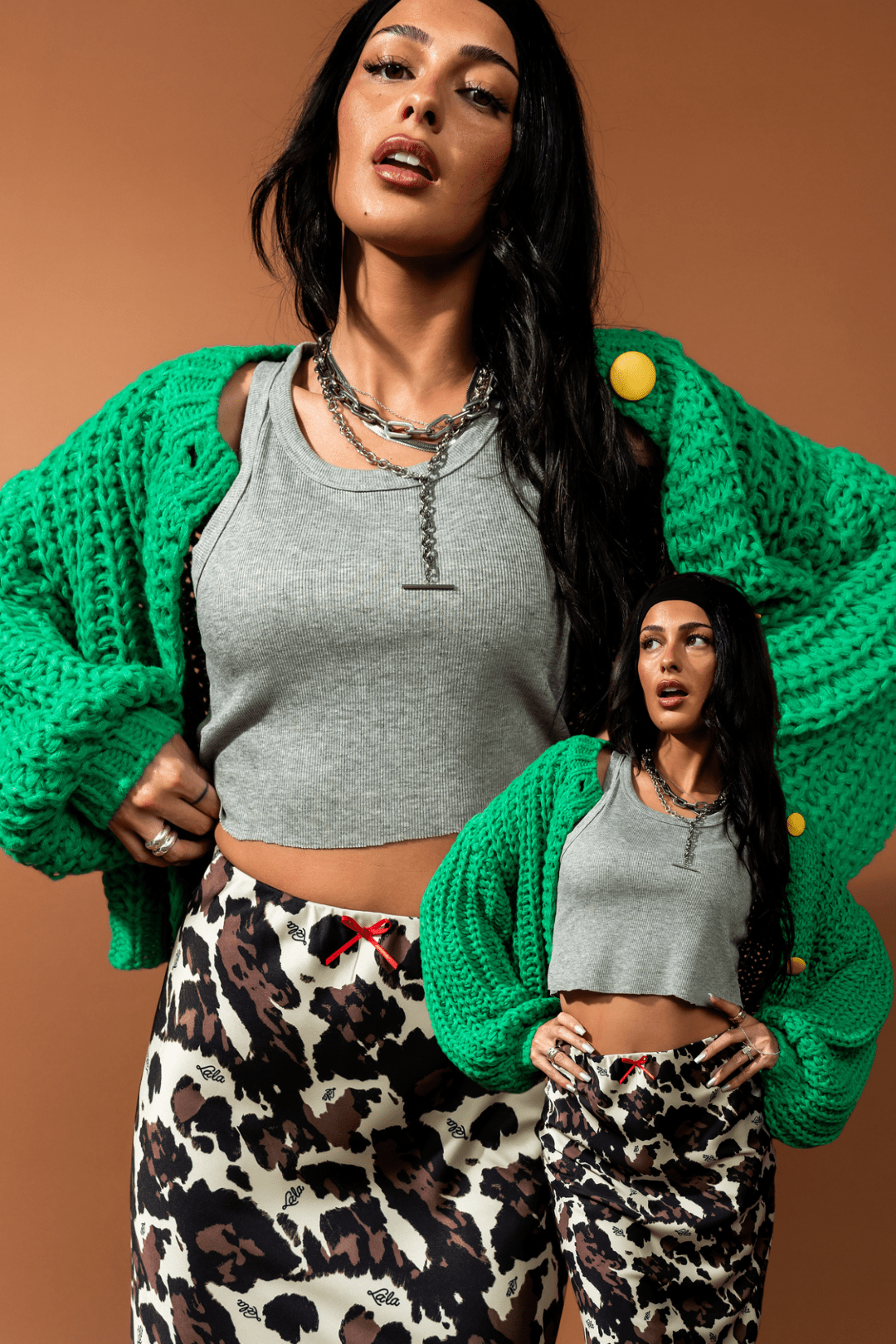 You Wish Hand Knit Chunky Cardigan in Green - Dressed in Lala