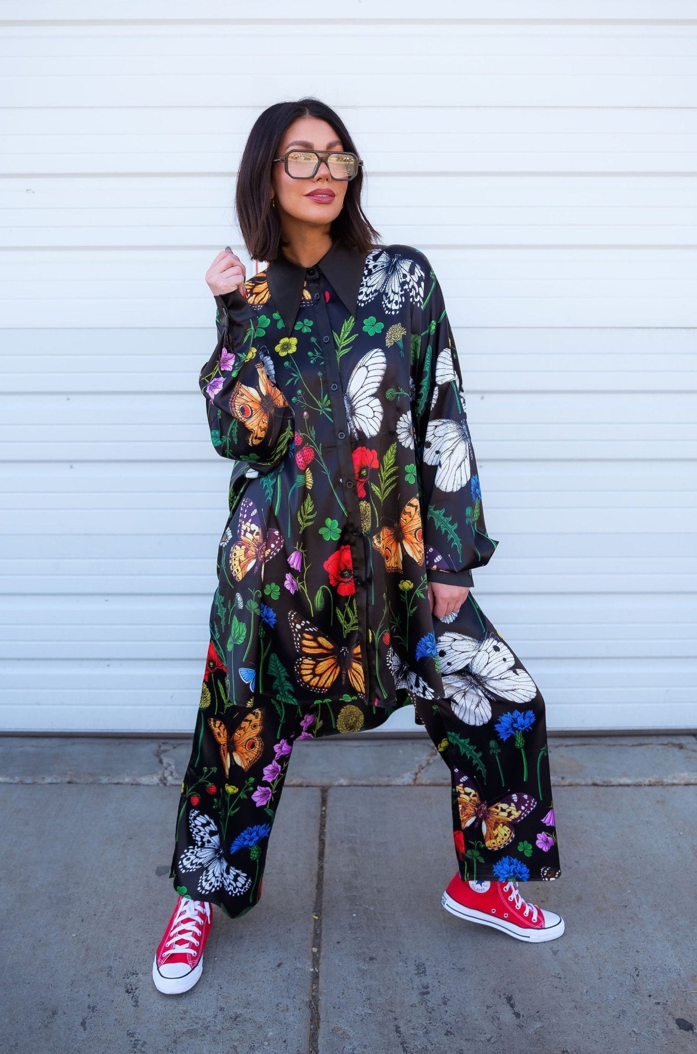 Posh Satin Playsuit in Folklore Florals *RESTOCKED*