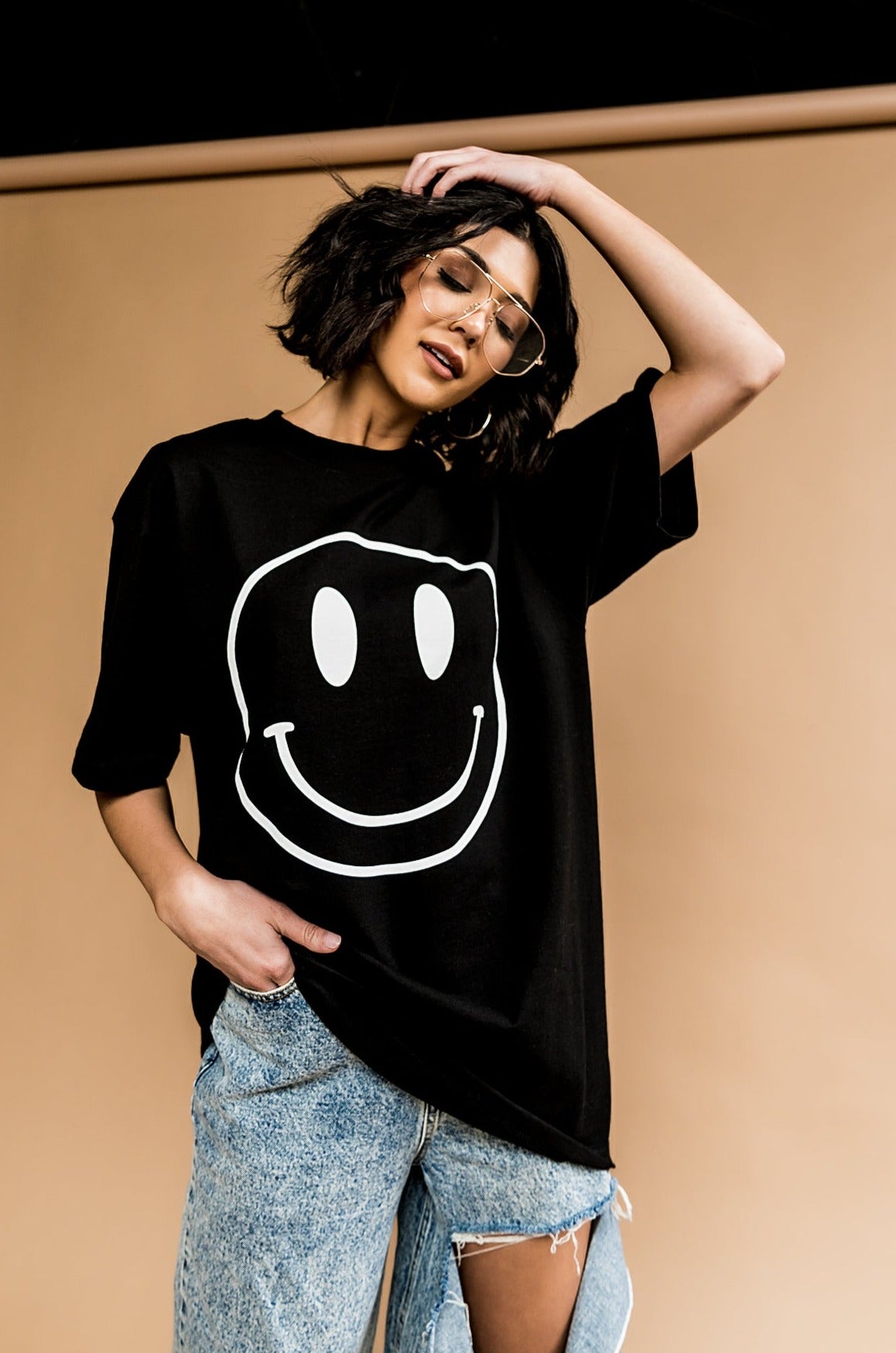 The World Needs Your Magic Oversized Tee in Black + White