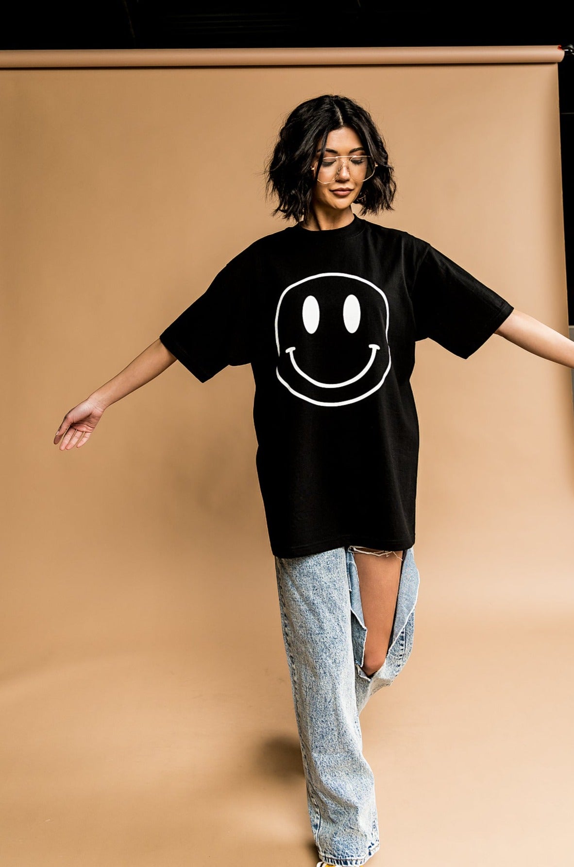 The World Needs Your Magic Oversized Tee in Black + White