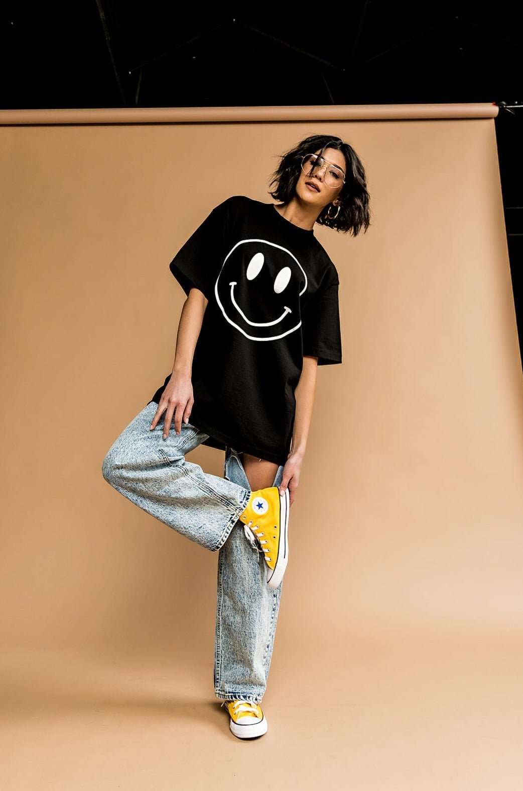 The World Needs Your Magic Oversized Tee in Black + White