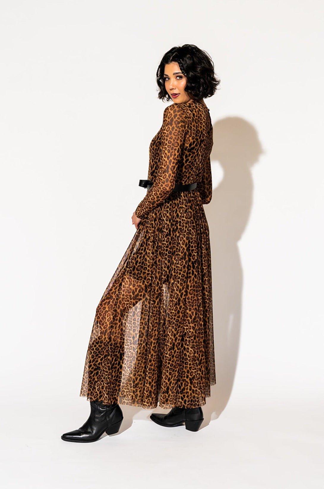 More You Mesh Maxi Dress in Leopard