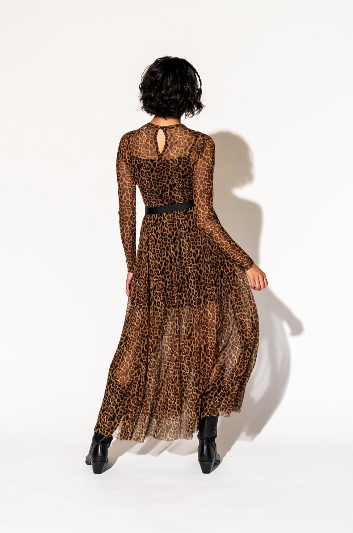 More You Mesh Maxi Dress in Leopard