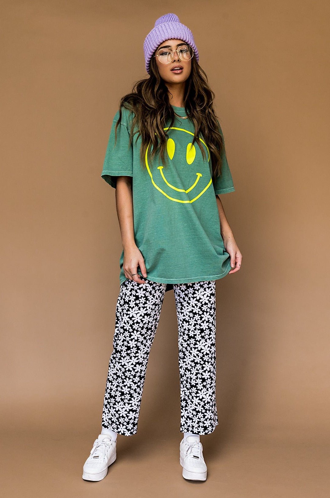 The World Needs Your Magic Oversized Tee in Sage + Neon