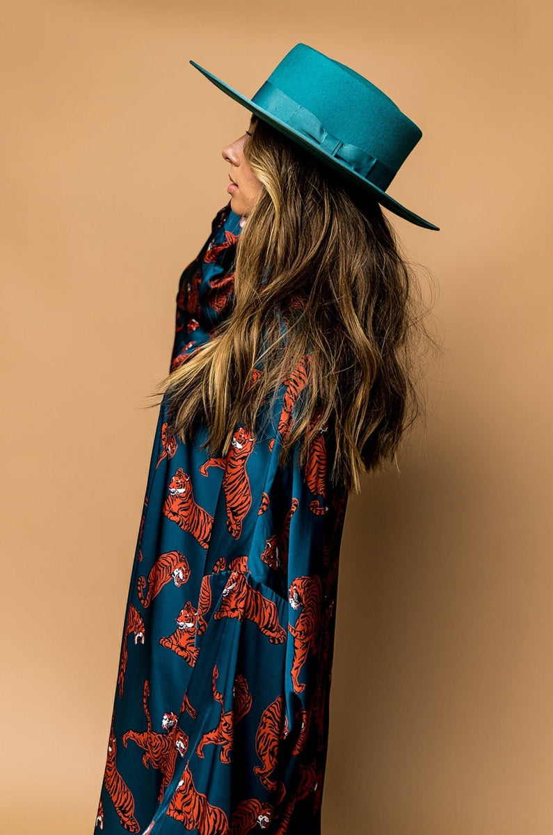 Lola Stiff Brim Hat in Electric Blue Dressed in Lala