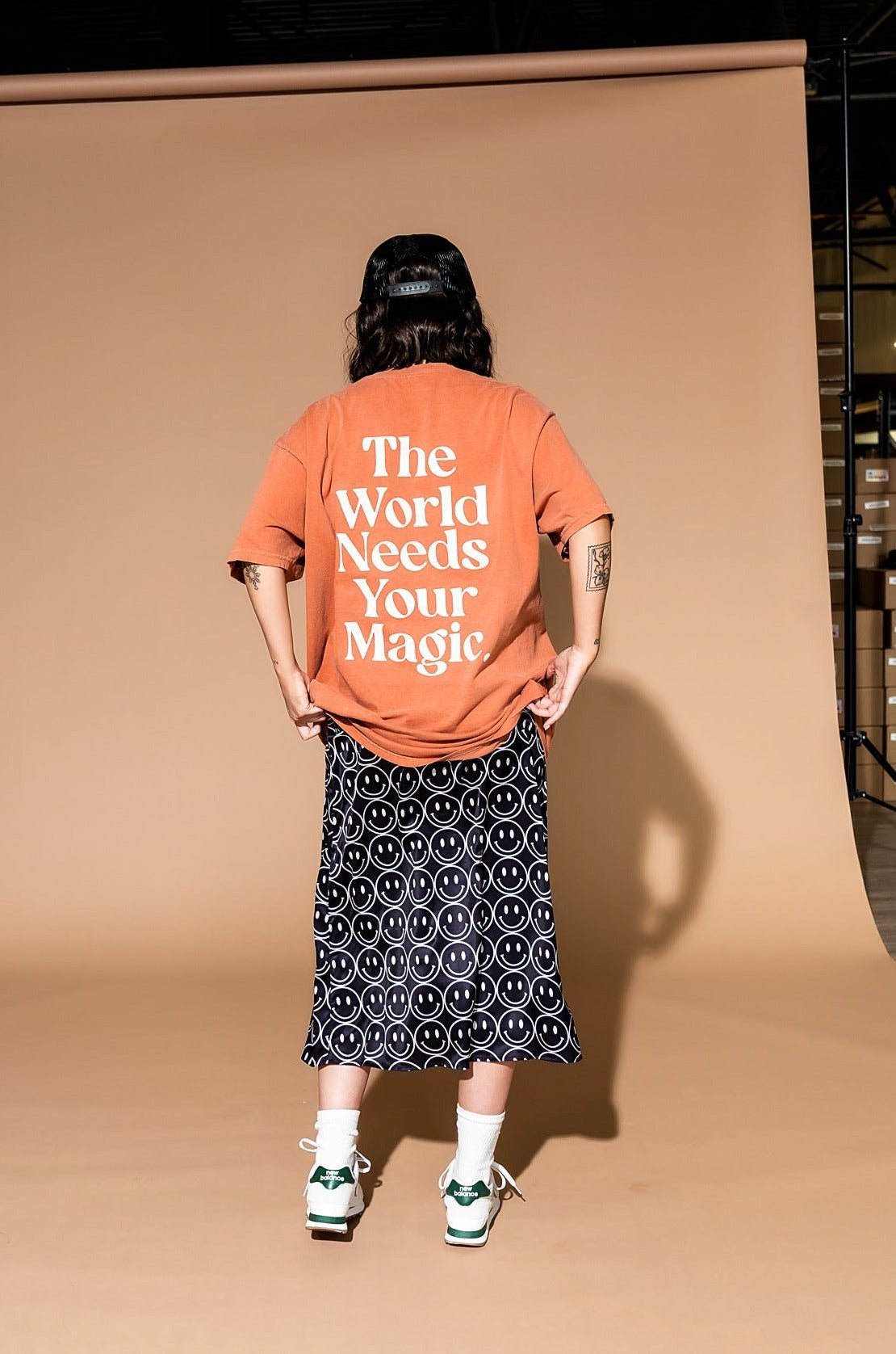 The World Needs Your Magic Oversized Tee in Sunset