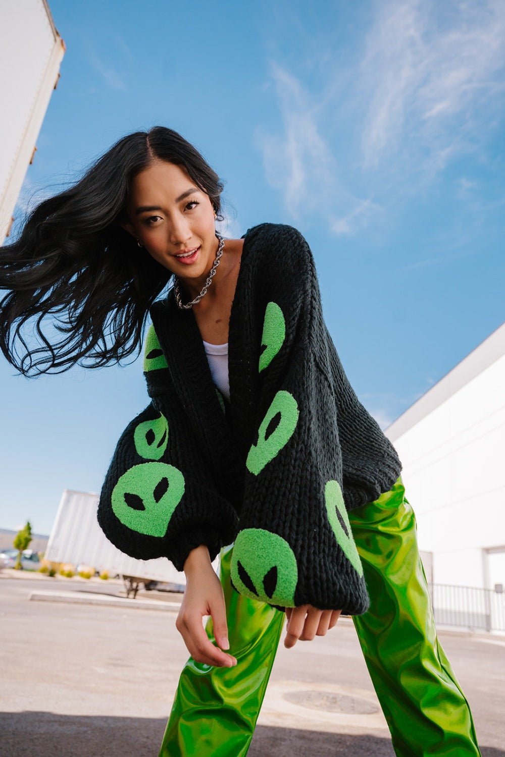 Visionary Hand Knit Alien Cardigan