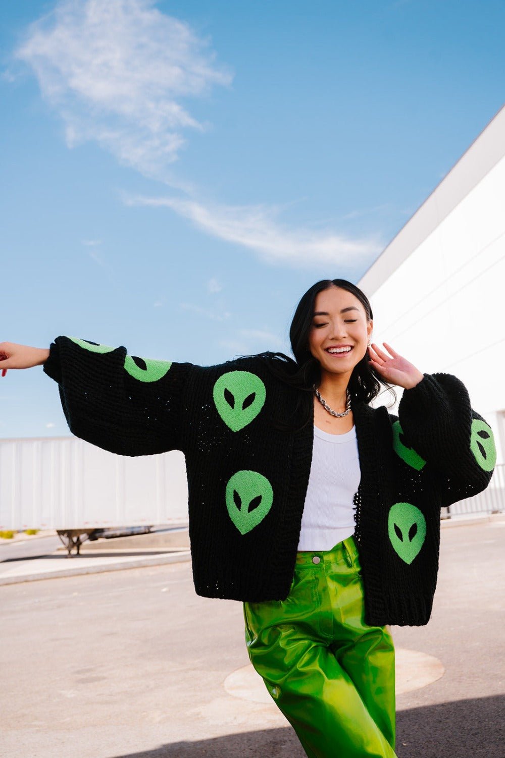 Visionary Hand Knit Alien Cardigan