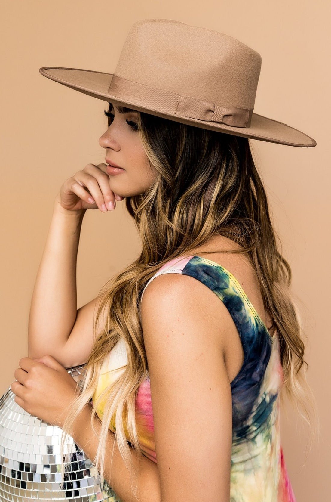 Tessa Stiff Brim Hat in Pecan