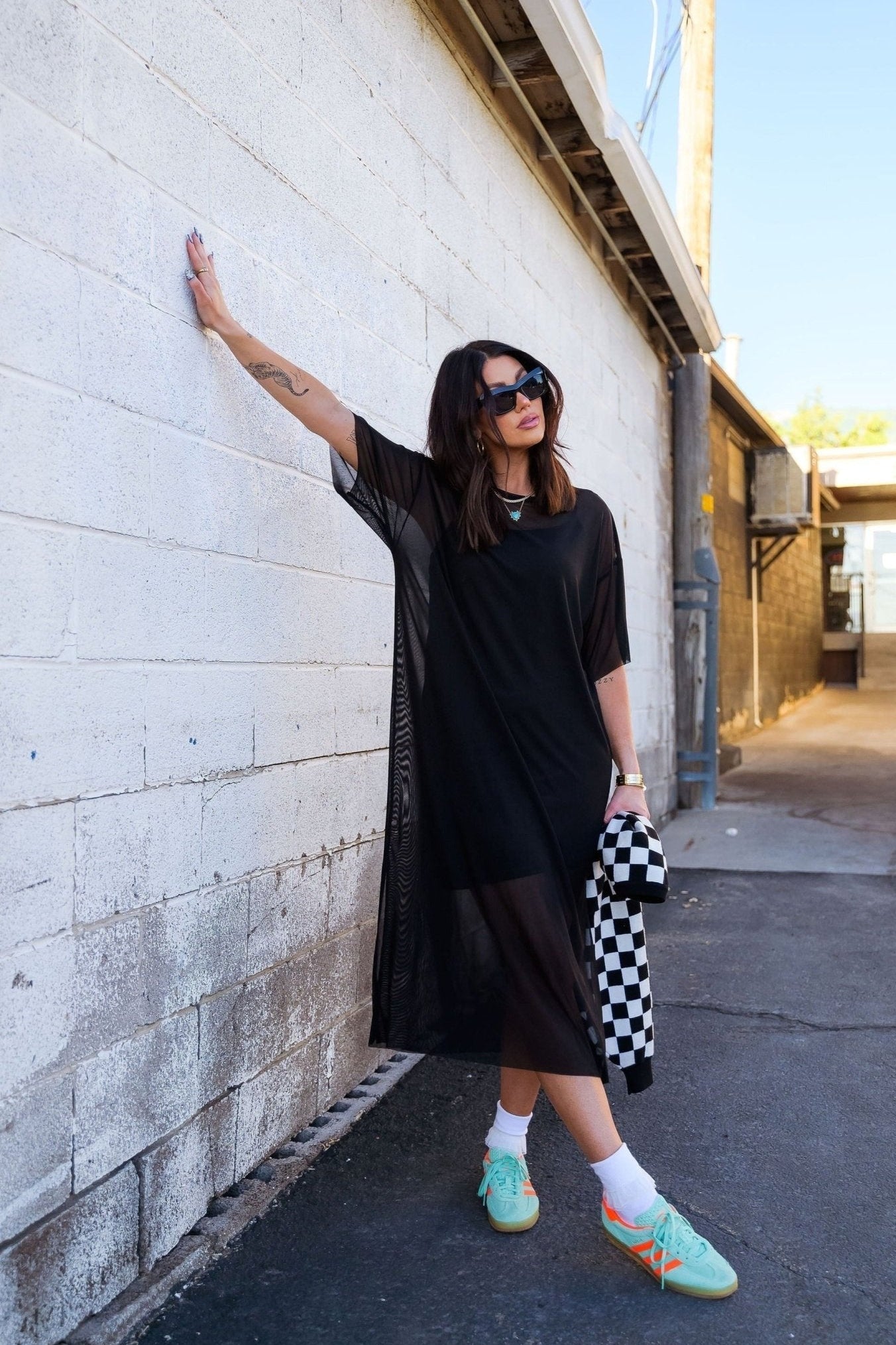 Karma Oversized Mesh Dress + Slip in Black Dressed in Lala Karma Oversized Mesh Dress + Slip in Black Dressed in Lala