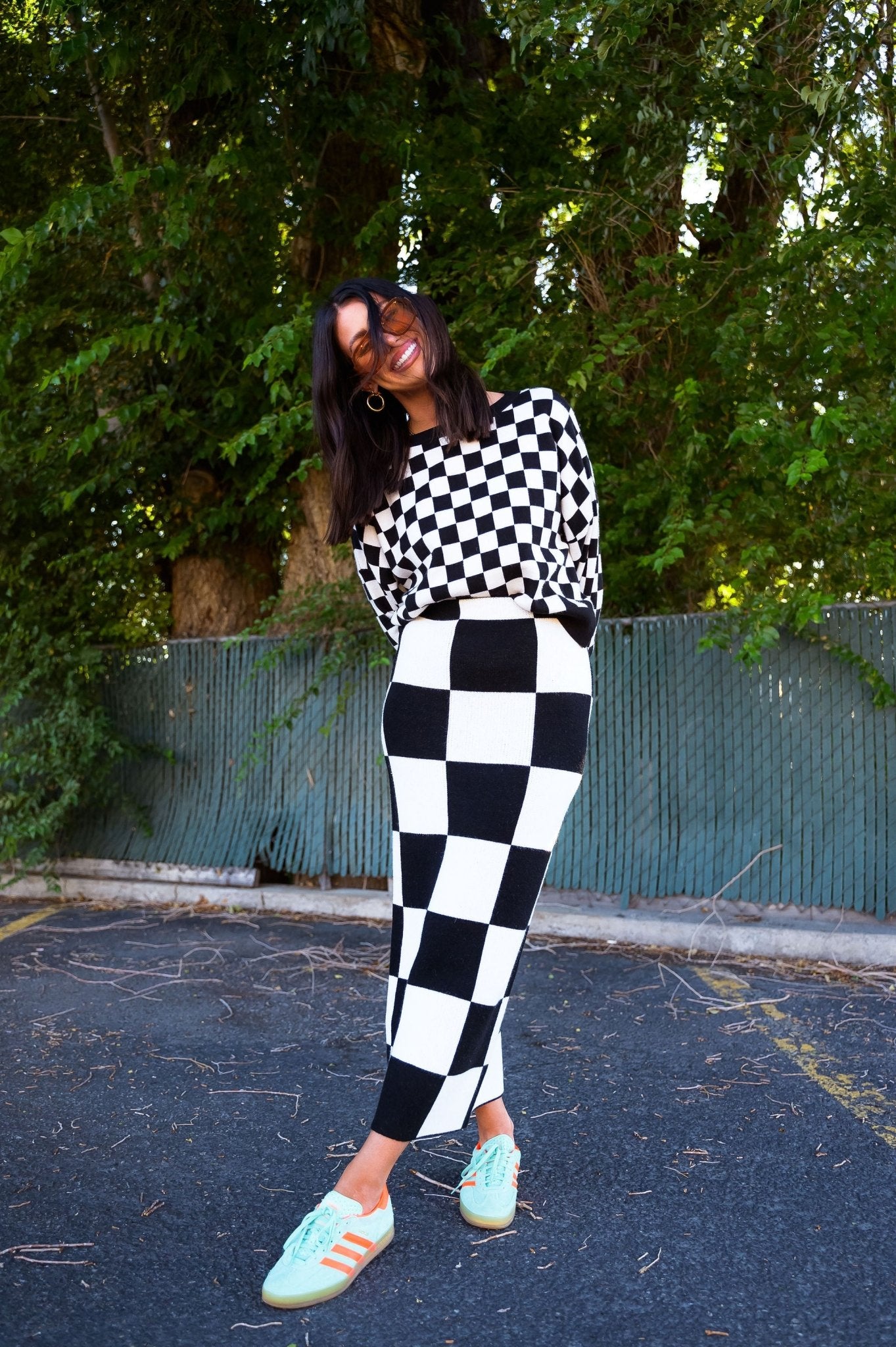 Retrograde Boxy Mod Knit in Checkerboard