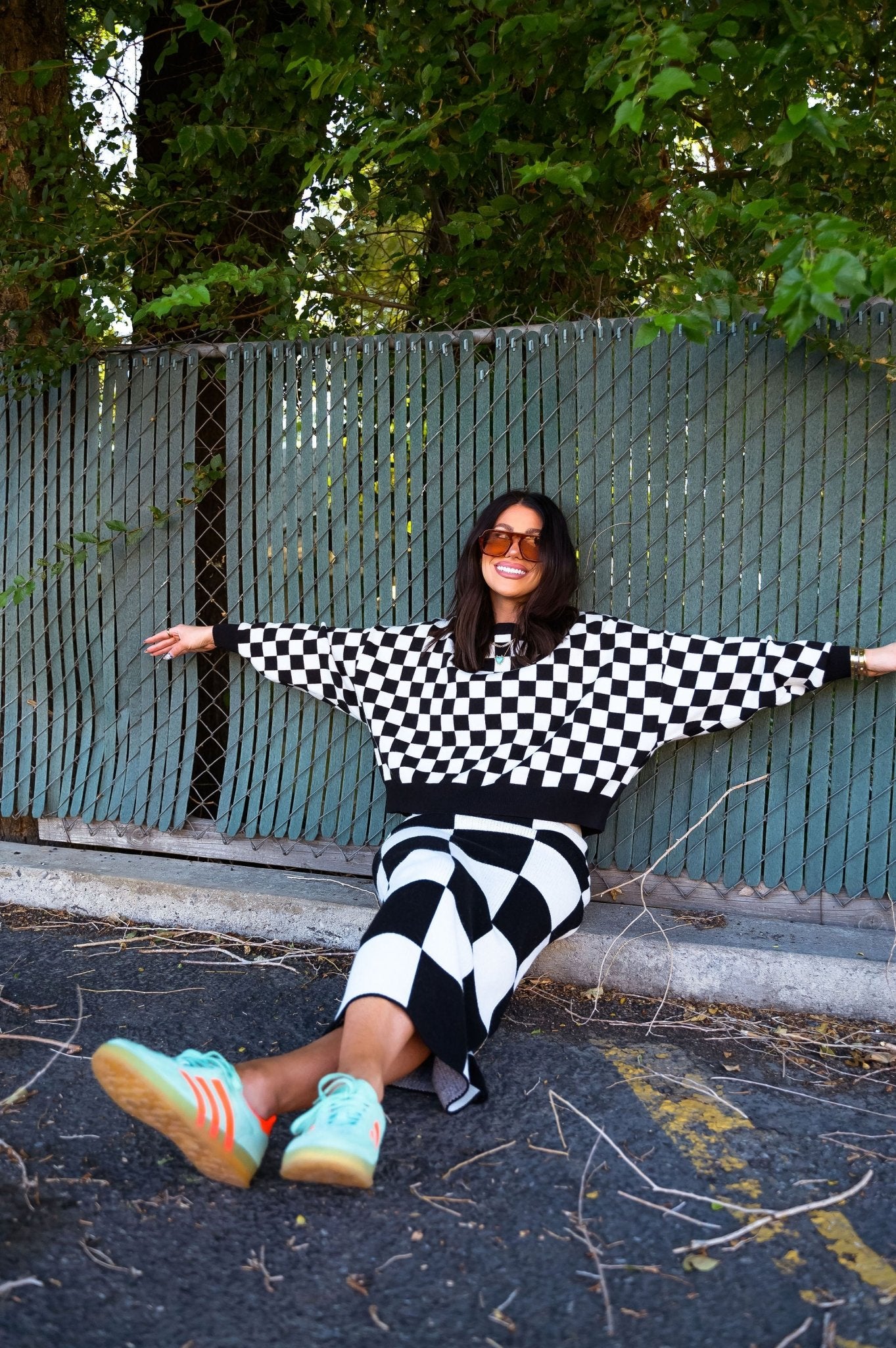 Retrograde Boxy Mod Knit in Checkerboard