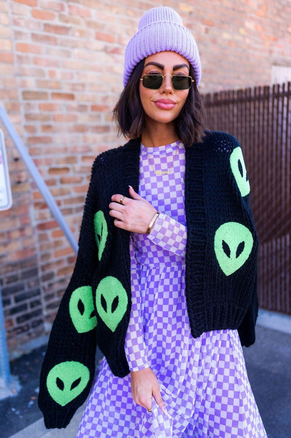 Visionary Hand Knit Alien Cardigan