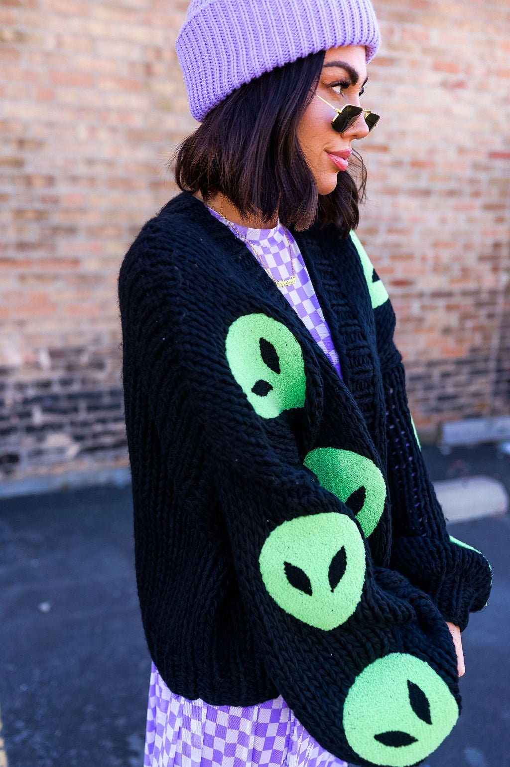 Visionary Hand Knit Alien Cardigan