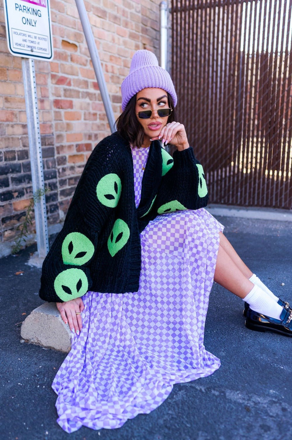 Visionary Hand Knit Alien Cardigan