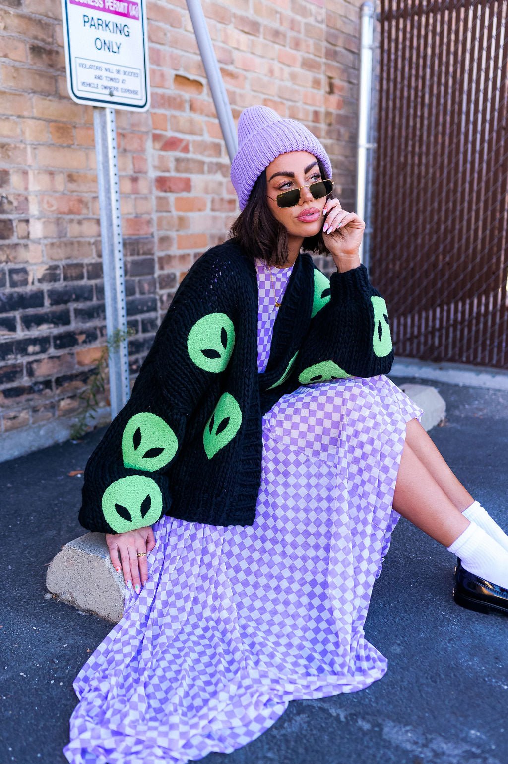 Visionary Hand Knit Alien Cardigan